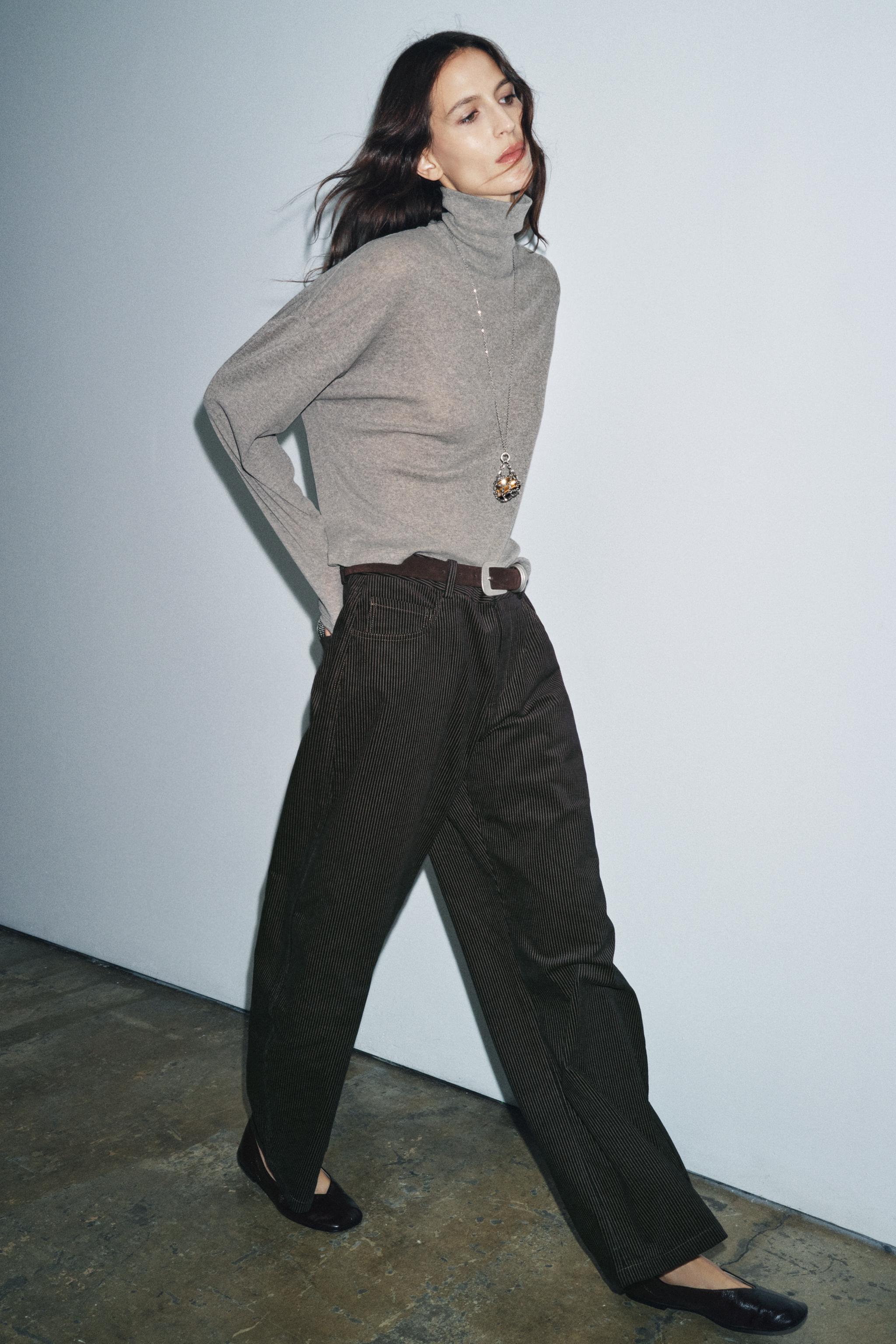 ZW COLLECTION STRIPED WIDE LEG PANTS